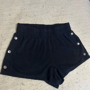 Flirtitude Black Athletic Shorts with Button Accents